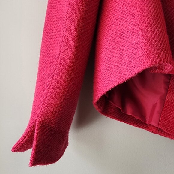 Talbots Wool Blend Moto Jacket | 10 Petite | Pink Blazer Wide Collar Pockets - Picture 6 of 11